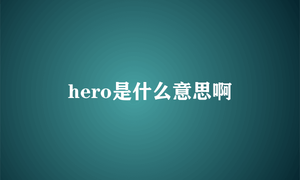 hero是什么意思啊