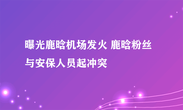 曝光鹿晗机场发火 鹿晗粉丝与安保人员起冲突