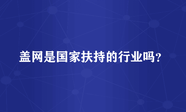 盖网是国家扶持的行业吗？