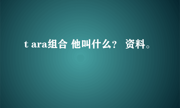 t ara组合 他叫什么？ 资料。