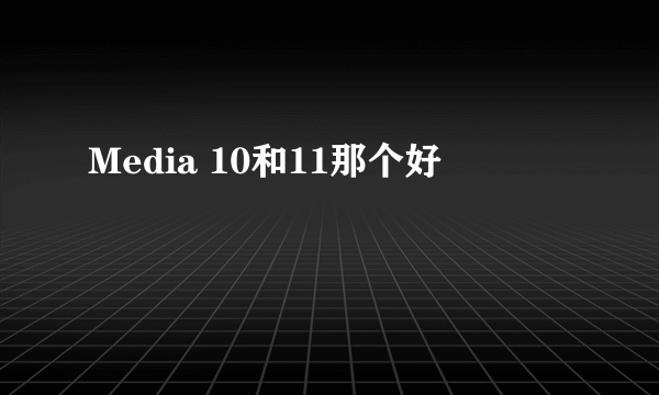 Media 10和11那个好