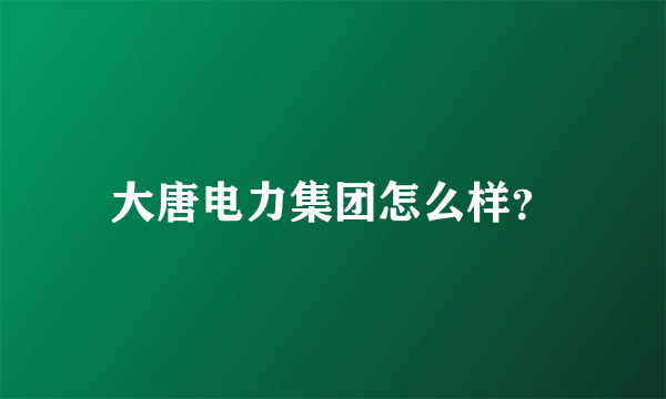 大唐电力集团怎么样？