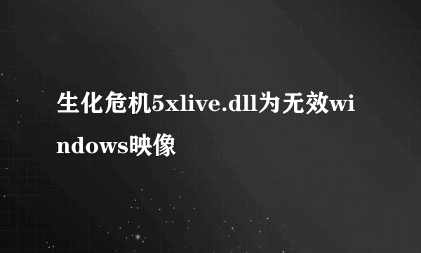 生化危机5xlive.dll为无效windows映像