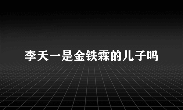 李天一是金铁霖的儿子吗