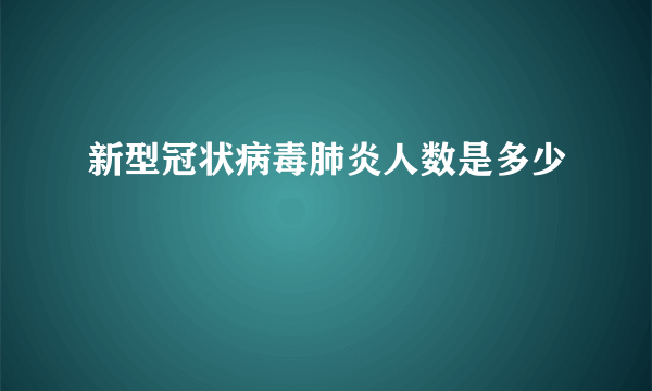 新型冠状病毒肺炎人数是多少