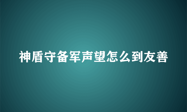 神盾守备军声望怎么到友善