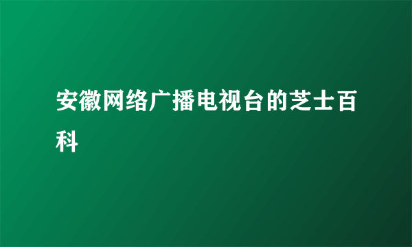 安徽网络广播电视台的芝士百科