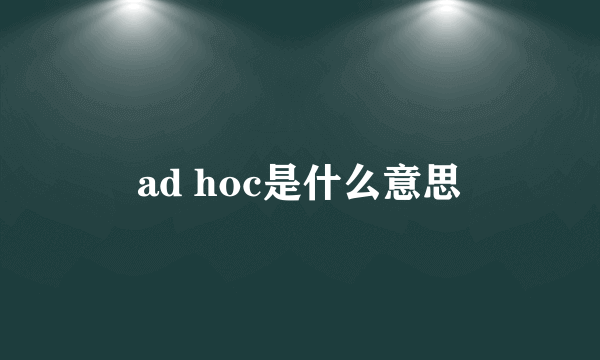 ad hoc是什么意思