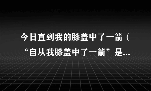 今日直到我的膝盖中了一箭（“自从我膝盖中了一箭”是什么意思）