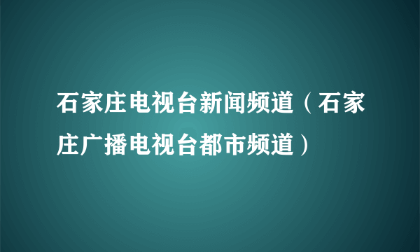 石家庄电视台新闻频道（石家庄广播电视台都市频道）