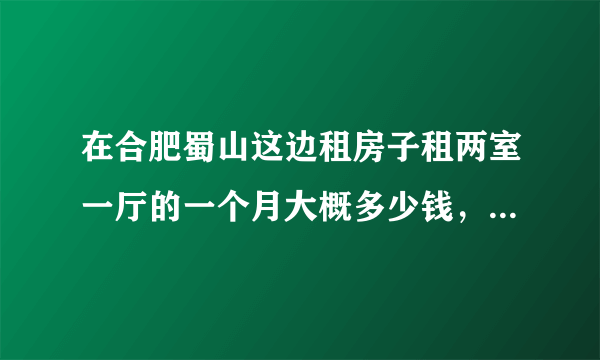 在合肥蜀山这边租房子租两室一厅的一个月大概多少钱，要卫生和安全的