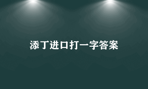 添丁进口打一字答案