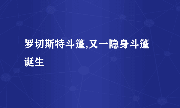 罗切斯特斗篷,又一隐身斗篷诞生