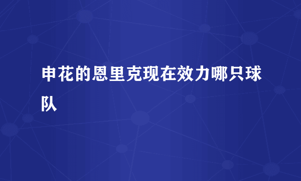 申花的恩里克现在效力哪只球队