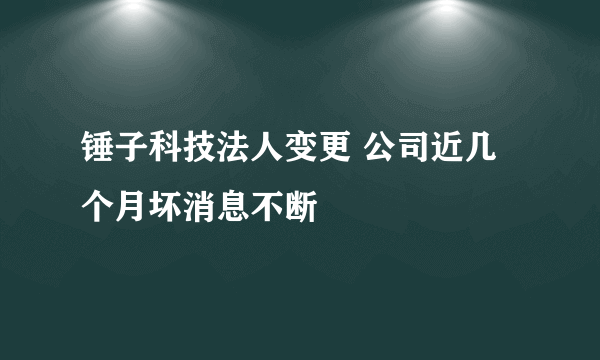 锤子科技法人变更 公司近几个月坏消息不断