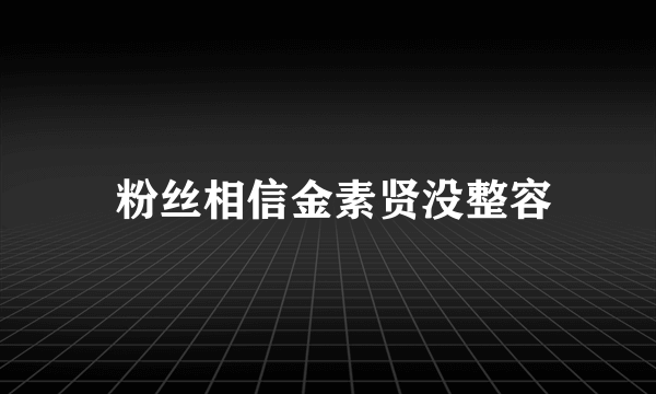  粉丝相信金素贤没整容