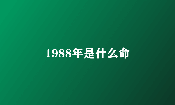 1988年是什么命