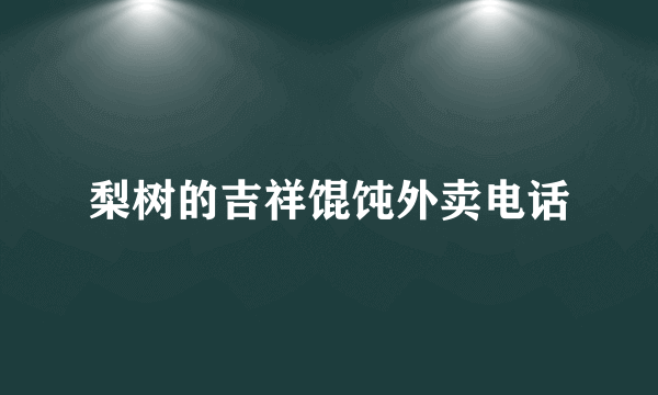 梨树的吉祥馄饨外卖电话