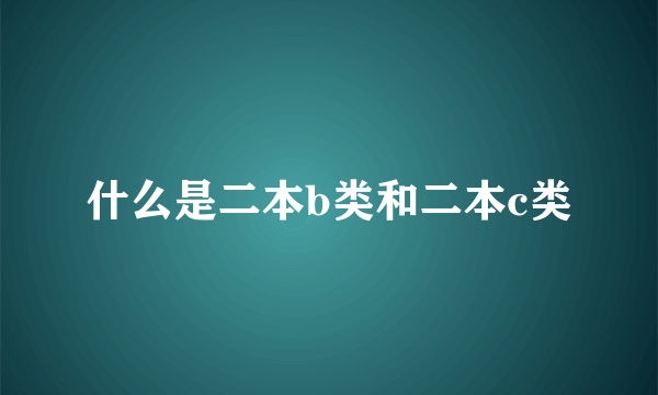 什么是二本b类和二本c类