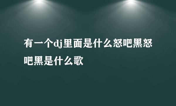 有一个dj里面是什么怒吧黑怒吧黑是什么歌