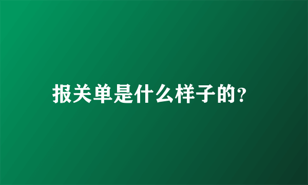 报关单是什么样子的？