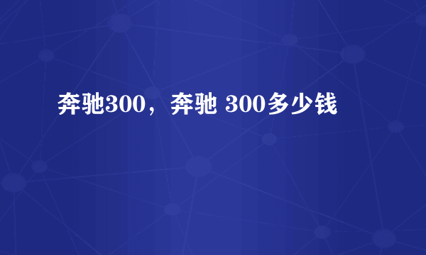 奔驰300，奔驰 300多少钱