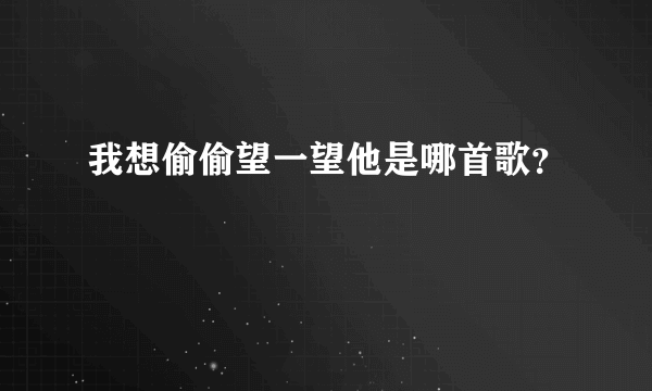 我想偷偷望一望他是哪首歌？