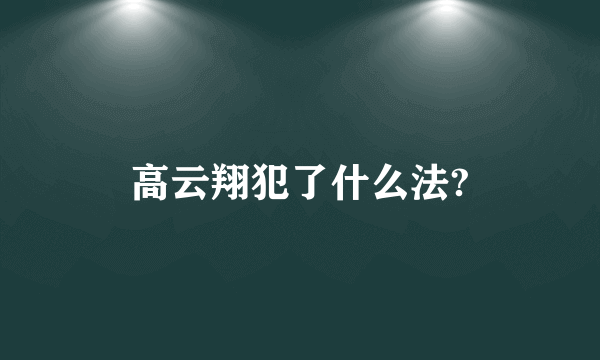 高云翔犯了什么法?