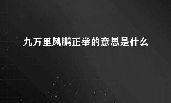 九万里风鹏正举的意思是什么