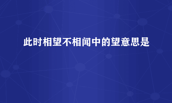 此时相望不相闻中的望意思是