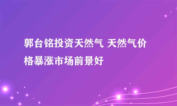 郭台铭投资天然气 天然气价格暴涨市场前景好