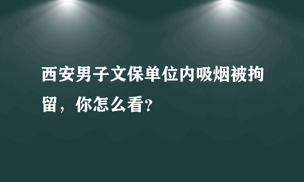 西安男子文保单位内吸烟被拘留，你怎么看？