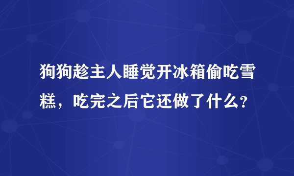 狗狗趁主人睡觉开冰箱偷吃雪糕，吃完之后它还做了什么？