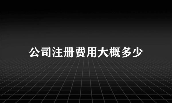 公司注册费用大概多少