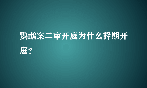 鹦鹉案二审开庭为什么择期开庭？