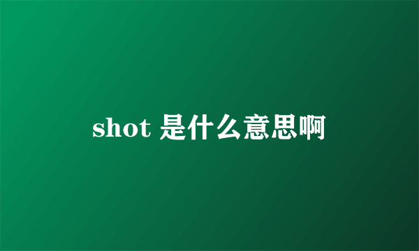 shot 是什么意思啊