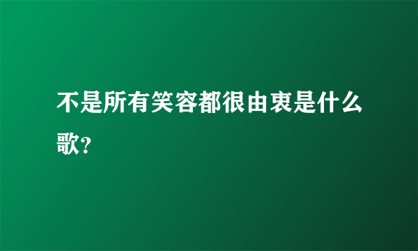 不是所有笑容都很由衷是什么歌？