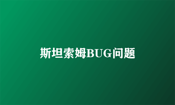 斯坦索姆BUG问题