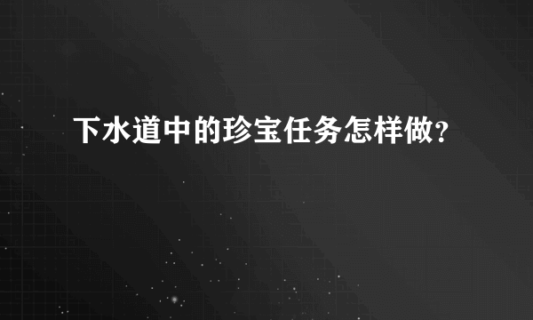 下水道中的珍宝任务怎样做？