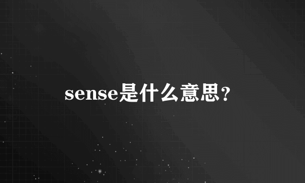 sense是什么意思？