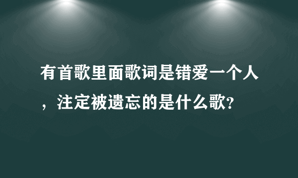 有首歌里面歌词是错爱一个人，注定被遗忘的是什么歌？