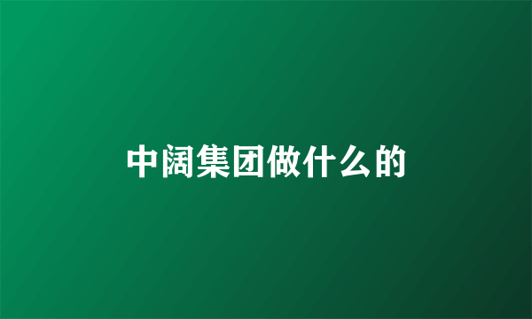 中阔集团做什么的