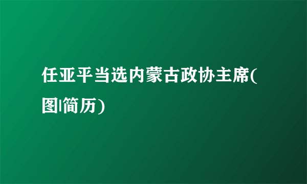 任亚平当选内蒙古政协主席(图|简历)