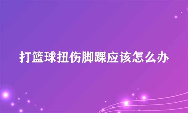 打篮球扭伤脚踝应该怎么办