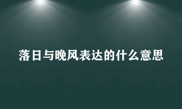 落日与晚风表达的什么意思