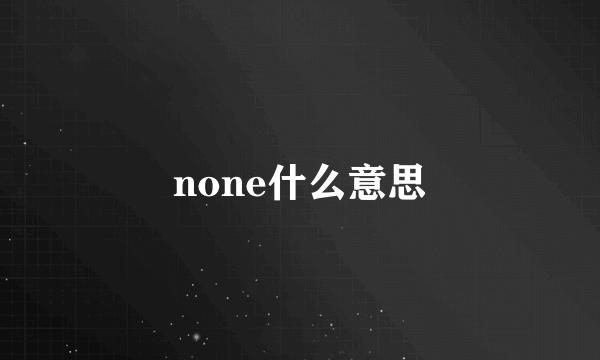 none什么意思