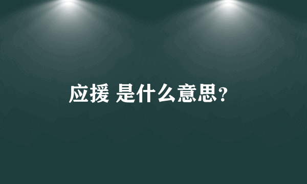 应援 是什么意思？