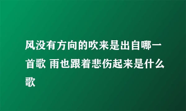 风没有方向的吹来是出自哪一首歌 雨也跟着悲伤起来是什么歌