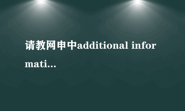 请教网申中additional information应该讲些什么