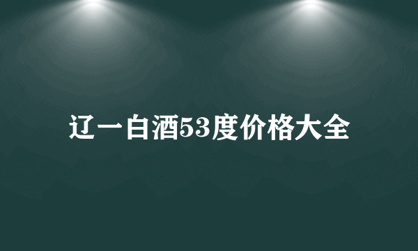 辽一白酒53度价格大全